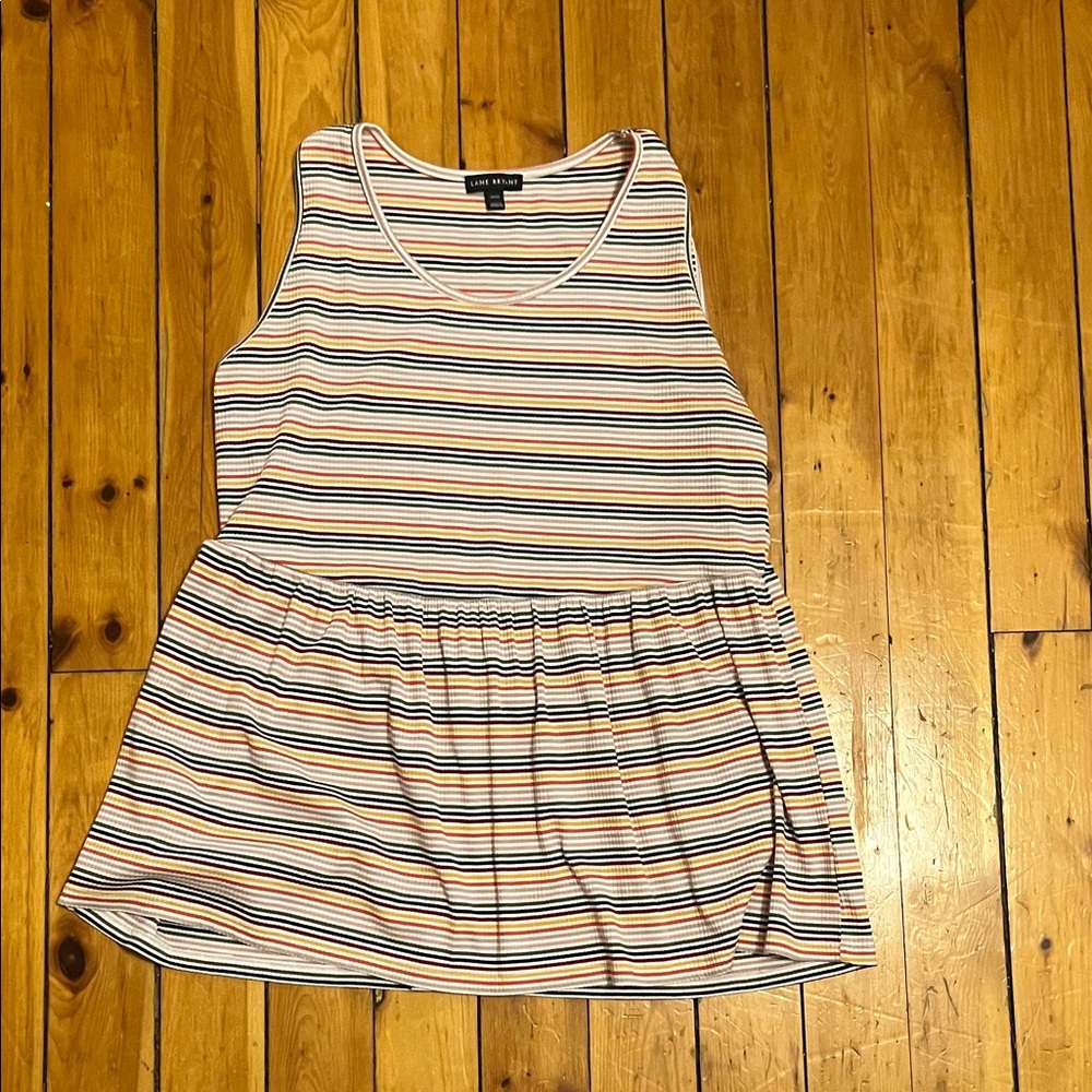 Lane Bryant Multicolor Striped Tank Top